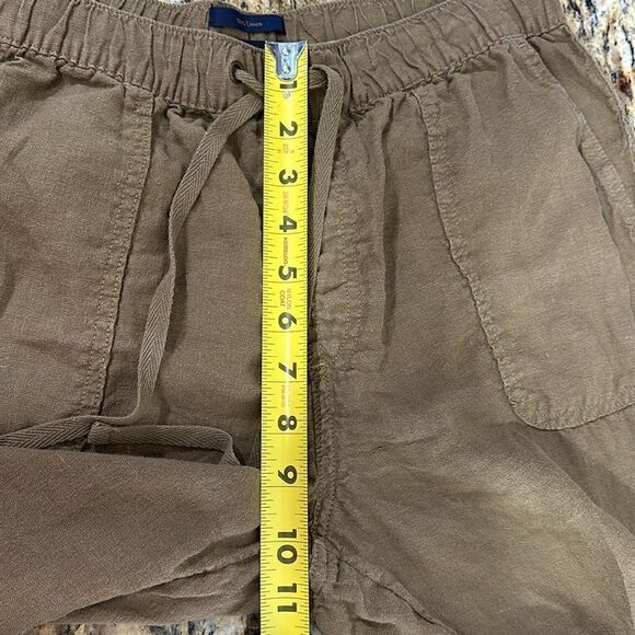 Rachel Roy Brown Linen Tapered Leg Drawstring Waist Pants Size M - Picture 9 of 9